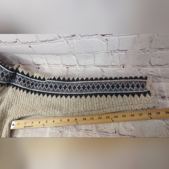 Lucky Brand Tribal Third Piece Cardigan M Open Knit Pockets Native Sweater - Picture 13 of 13